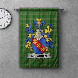 ScotsTee Shop Irish McFadden or McFadyen Clan Coat of Arms Irish Tartan Gonfalon Flag