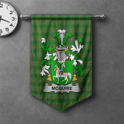 ScotsTee Shop Irish McGuire and Maguire Clan Coat of Arms Irish Tartan Gonfalon Flag