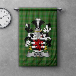 ScotsTee Shop Irish Maul or Maule Clan Coat of Arms Irish Tartan Gonfalon Flag