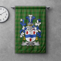 ScotsTee Shop Irish Miller Clan Coat of Arms Irish Tartan Gonfalon Flag
