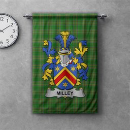 ScotsTee Shop Irish Milley or O'Millea Clan Coat of Arms Irish Tartan Gonfalon Flag