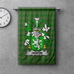 ScotsTee Shop Irish Heaton Clan Coat of Arms Irish Tartan Gonfalon Flag