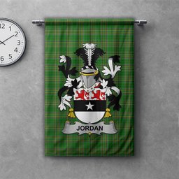 ScotsTee Shop Irish Jordan Clan Coat of Arms Irish Tartan Gonfalon Flag