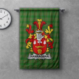 ScotsTee Shop Irish Hanraghan or O'Hanraghan Clan Coat of Arms Irish Tartan Gonfalon Flag