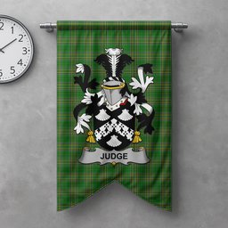 ScotsTee Shop Irish Judge Clan Coat of Arms Irish Tartan Gonfalon Flag
