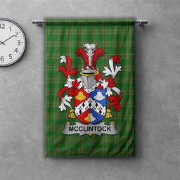 ScotsTee Shop Irish McClintock Clan Coat of Arms Irish Tartan Gonfalon Flag