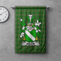 ScotsTee Shop Irish Mallin or O'Mallan Clan Coat of Arms Irish Tartan Gonfalon Flag