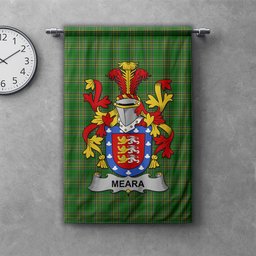 ScotsTee Shop Irish Meara or O'Mara Clan Coat of Arms Irish Tartan Gonfalon Flag