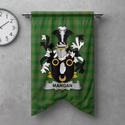 ScotsTee Shop Irish Mangan or O'Mangan Clan Coat of Arms Irish Tartan Gonfalon Flag