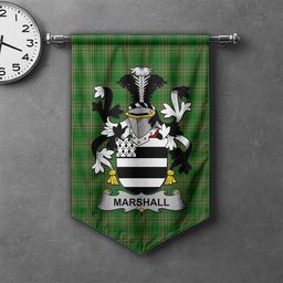 ScotsTee Shop Irish Marshall Clan Coat of Arms Irish Tartan Gonfalon Flag