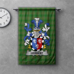 ScotsTee Shop Irish Herbert Clan Coat of Arms Irish Tartan Gonfalon Flag