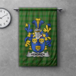 ScotsTee Shop Irish Hendrick or O'Henrick Clan Coat of Arms Irish Tartan Gonfalon Flag