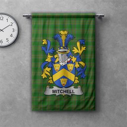 ScotsTee Shop Irish Mitchell Clan Coat of Arms Irish Tartan Gonfalon Flag