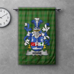 ScotsTee Shop Irish Keane or O'Cahan Clan Coat of Arms Irish Tartan Gonfalon Flag