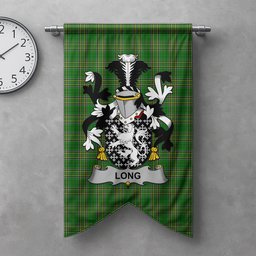ScotsTee Shop Irish Long or Longe Clan Coat of Arms Irish Tartan Gonfalon Flag
