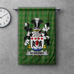 ScotsTee Shop Irish McKeown Clan Coat of Arms Irish Tartan Gonfalon Flag