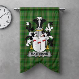 ScotsTee Shop Irish McAlindon or McAlindem Clan Coat of Arms Irish Tartan Gonfalon Flag