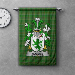 ScotsTee Shop Irish Holmes Clan Coat of Arms Irish Tartan Gonfalon Flag