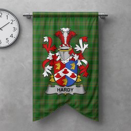 ScotsTee Shop Irish Hardy Clan Coat of Arms Irish Tartan Gonfalon Flag
