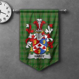 ScotsTee Shop Irish Hardy Clan Coat of Arms Irish Tartan Gonfalon Flag