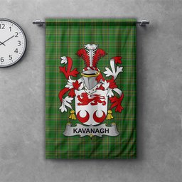 ScotsTee Shop Irish Kavanagh or Cavanagh Clan Coat of Arms Irish Tartan Gonfalon Flag