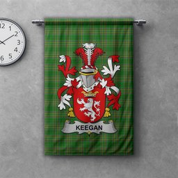 ScotsTee Shop Irish Keegan or Egan Clan Coat of Arms Irish Tartan Gonfalon Flag