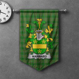 ScotsTee Shop Irish Marward Clan Coat of Arms Irish Tartan Gonfalon Flag