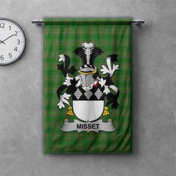 ScotsTee Shop Irish Misset Clan Coat of Arms Irish Tartan Gonfalon Flag