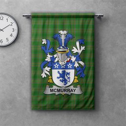 ScotsTee Shop Irish McMurray Clan Coat of Arms Irish Tartan Gonfalon Flag