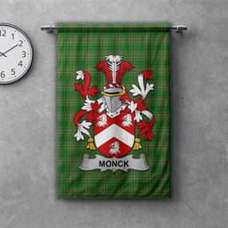 ScotsTee Shop Irish Monck or Moncke Clan Coat of Arms Irish Tartan Gonfalon Flag