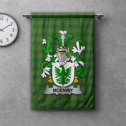 ScotsTee Shop Irish McEniry or McEnery Clan Coat of Arms Irish Tartan Gonfalon Flag