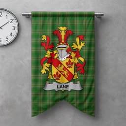 ScotsTee Shop Irish Lane Clan Coat of Arms Irish Tartan Gonfalon Flag