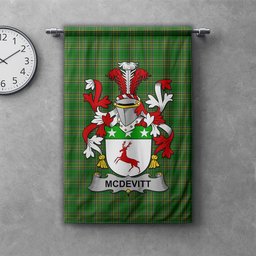 ScotsTee Shop Irish McDevitt Clan Coat of Arms Irish Tartan Gonfalon Flag