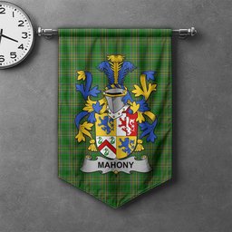 ScotsTee Shop Irish Mahony or O'Mahoney Clan Coat of Arms Irish Tartan Gonfalon Flag