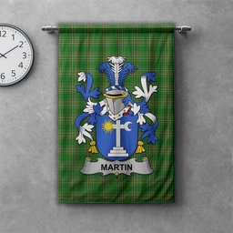 ScotsTee Shop Irish Martin Clan Coat of Arms Irish Tartan Gonfalon Flag