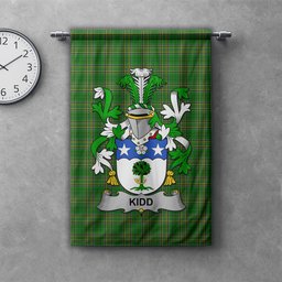 ScotsTee Shop Irish Kidd Clan Coat of Arms Irish Tartan Gonfalon Flag