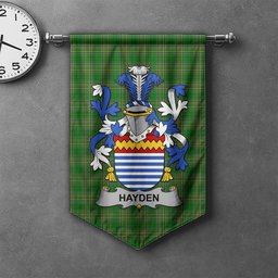 ScotsTee Shop Irish Hayden or O'Hayden Clan Coat of Arms Irish Tartan Gonfalon Flag