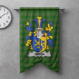 ScotsTee Shop Irish Orpen Clan Coat of Arms Irish Tartan Gonfalon Flag