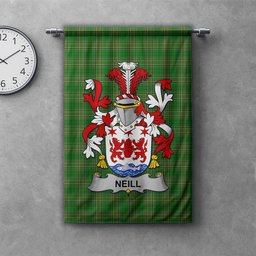 ScotsTee Shop Irish Neill or O'Neill Clan Coat of Arms Irish Tartan Gonfalon Flag