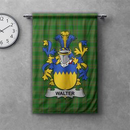 ScotsTee Shop Irish Walter Clan Coat of Arms Irish Tartan Gonfalon Flag