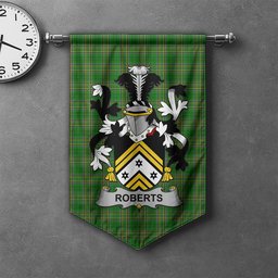ScotsTee Shop Irish Roberts Clan Coat of Arms Irish Tartan Gonfalon Flag