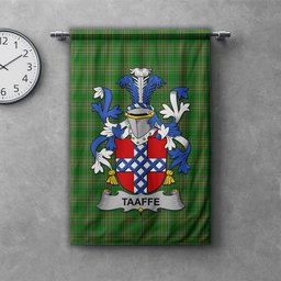 ScotsTee Shop Irish Taaffe Clan Coat of Arms Irish Tartan Gonfalon Flag