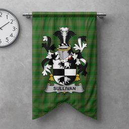 ScotsTee Shop Irish Sullivan or O'Sullivan (Beare) Clan Coat of Arms Irish Tartan Gonfalon Flag