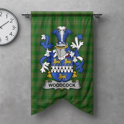 ScotsTee Shop Irish Woodcock Clan Coat of Arms Irish Tartan Gonfalon Flag
