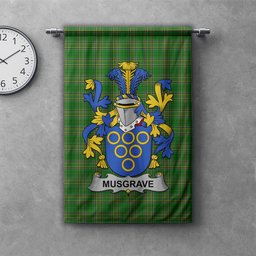 ScotsTee Shop Irish Musgrave Clan Coat of Arms Irish Tartan Gonfalon Flag