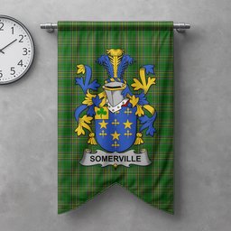 ScotsTee Shop Irish Somerville Clan Coat of Arms Irish Tartan Gonfalon Flag