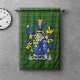 ScotsTee Shop Irish Somerville Clan Coat of Arms Irish Tartan Gonfalon Flag