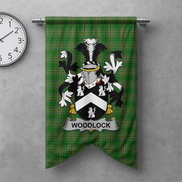 ScotsTee Shop Irish Woodlock Clan Coat of Arms Irish Tartan Gonfalon Flag