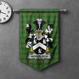 ScotsTee Shop Irish Woodlock Clan Coat of Arms Irish Tartan Gonfalon Flag