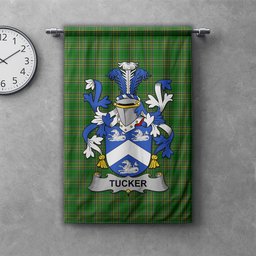 ScotsTee Shop Irish Tucker Clan Coat of Arms Irish Tartan Gonfalon Flag